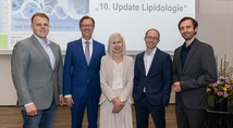 Prof. Dr. Timm Westhoff (2. von links), Direktor der Medizinischen Klinik I des Marien Hospital Herne, informierte mit weiteren Experten rund um Erkrankungen des Fettstoffwechsels.