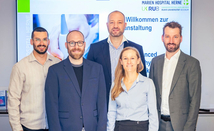 Prof. Dr. Christian Ukena, Direktor der Medizinischen Klinik II – Kardiologie / Angiologie des Marien Hospital Herne – Universitätsklinikum der Ruhr-Universität Bochum (3.v.l.), informierte gemeinsam mit weiteren Experten der Medizinischen Klinik II – Kardiologie / Angiologie über moderne Verfahren der Herzultraschalluntersuchung.