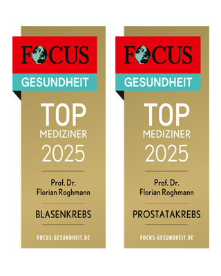 FOCUS-Siegel Prof Roghmann "Top Mediziner 2025 für Prostatakrebs und Blasenkrebs"