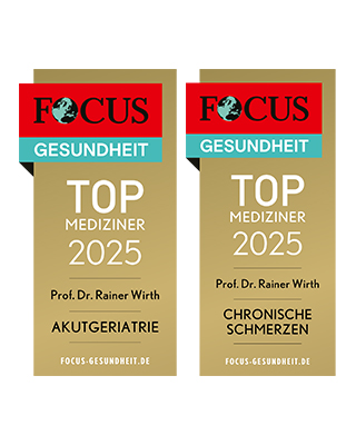 FOCUS-Siegel "Top Mediziner 2025 für Akutgeriatrie und Chronische Schmerzen"